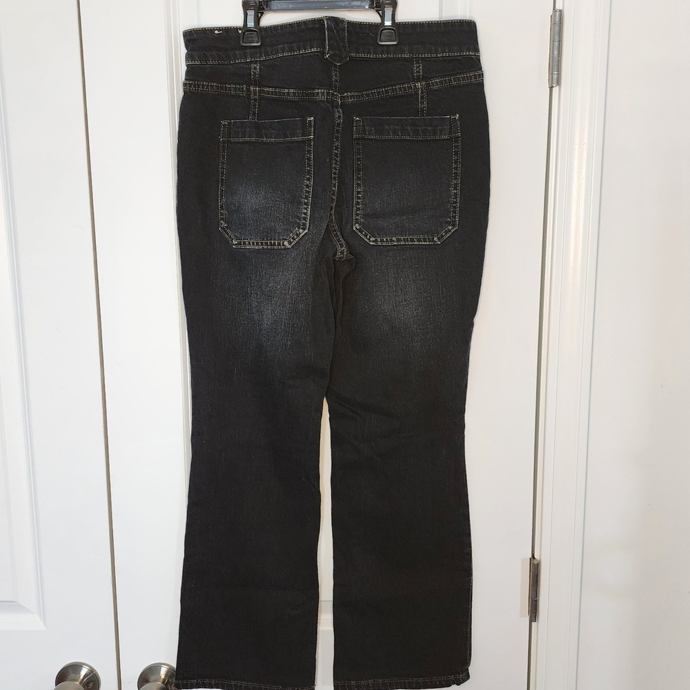 Pilcro Jeans Sz 28 Dark Wash Bootcut Floral Embroidered Pockets Denim - Picture 3 of 7